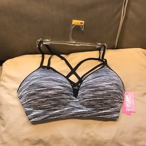 Xhiliration strappy sports bra